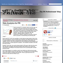 Web Analytics for PR