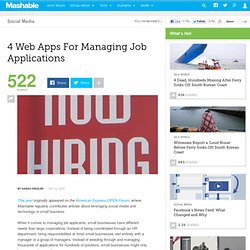 4 Web Apps For Managing Job Applications