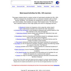 Web based Activities for ESL / EFL Learners