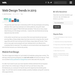 Web Design Trends in 2013