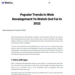 Web Development Trends For 2022