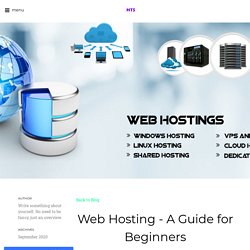 Web Hosting - A Guide for Beginners