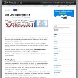 Web Languages: Decoded