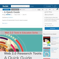 Web 2.0 Research Tools - A Quick Guide