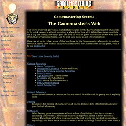 Web Resources for Gamemasters