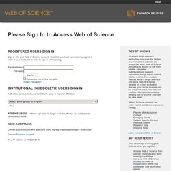 Web of Science - Please Sign In to Access Web of Science
