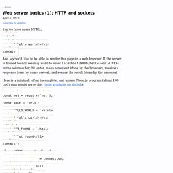Web server basics (1): HTTP and sockets