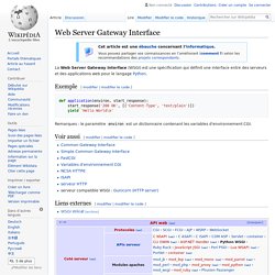 Web Server Gateway Interface