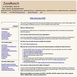 Web Services FAQ at JavaRanch