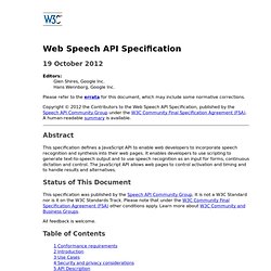 Web Speech API Specification