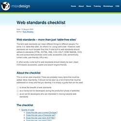 Web standards checklist