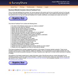 Business Website Evaluation Internet Feedback Form