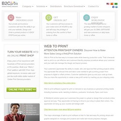 Web to Print Software Solutions - B2CPrint