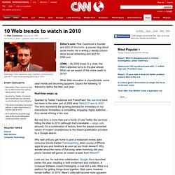 10 Web trends to watch in 2010