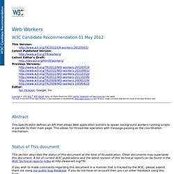 W3C Web Workers Specification