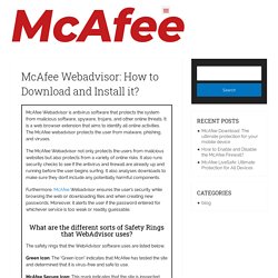 McAfee Webadvisor: How to Download and Install it?