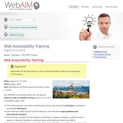 Web Accessibility Training - May 23-24, 2012