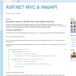 Dependency Injection in ASP.NET MVC 4 and WebAPI using Unity