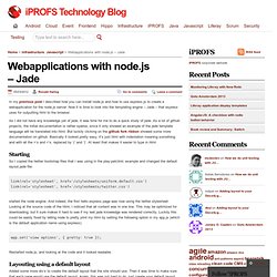 Webapplications with node.js – Jade