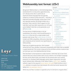 WebAssembly text format: LESv3 · Loyc