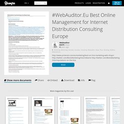 #WebAuditor.Eu Best Online Management for Internet Distribution Consulting Europe
