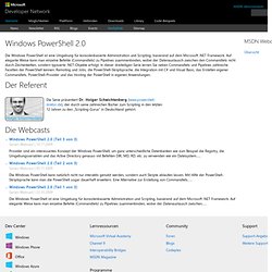 MSDN Webcast Serie: Windows PowerShell 2.0 - Konsole, Scripting