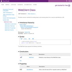 WebClient Class (System.Net)