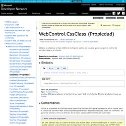 WebControl.CssClass (Propiedad) (System.Web.UI.WebControls)