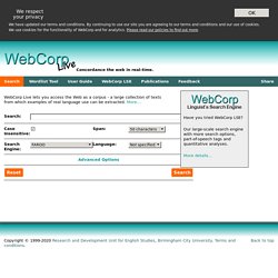 WebCorp: The Web as Corpus