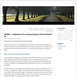 WebDev – Intégration jquery