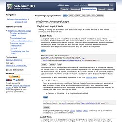 WebDriver: Advanced Usage — Selenium Documentation