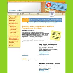 Webémissions pour les Éducatrices et les Éducateurs - Literacy and Numeracy Secretariat