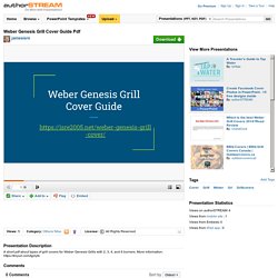 Weber Genesis Grill Cover Guide Pdf
