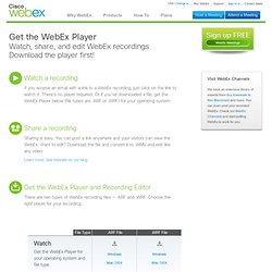 Download the WebEx Player to View Recorded Online Meetings and Webinars