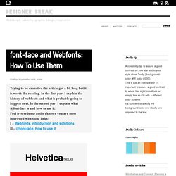 font-face and Webfonts: How To Use Them