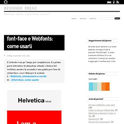 font-face e Webfonts: come usarli