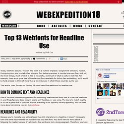 Top 13 Webfonts for Headline Use