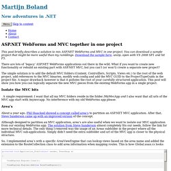 ASP.NET WebForms and MVC together in one project