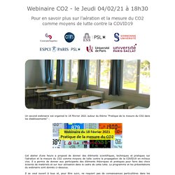 Webinaire CO2 - le Jeudi 4 Février 2021 à 18h30