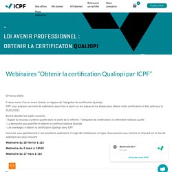 Webinaires "Obtenir la certification Qualiopi par ICPF" - ICPF
