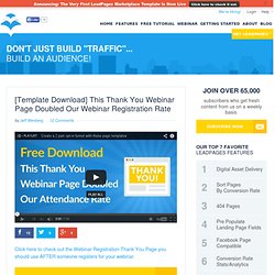 This Thank You Webinar Page Doubled Our Webinar Registration Rate