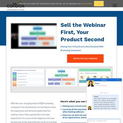 FREE [Webinar] Sell the Webinar First, Your Product Second
