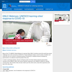 GNLC Webinars: UNESCO learning cities' response to COVID-19