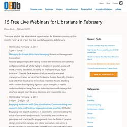 15 Free Live Webinars for Librarians in February