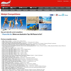 Webjet Competitions - Webjet.com.au