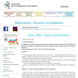 Initiation à la dissertation