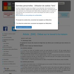 Débat sur le travail à la maison
