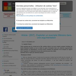 Exploiter un exemple littéraire dans une argumentation