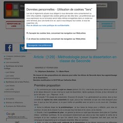 Méthodologie pour la dissertation en classe de Seconde