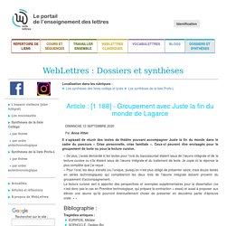 : Dossiers et synthèses